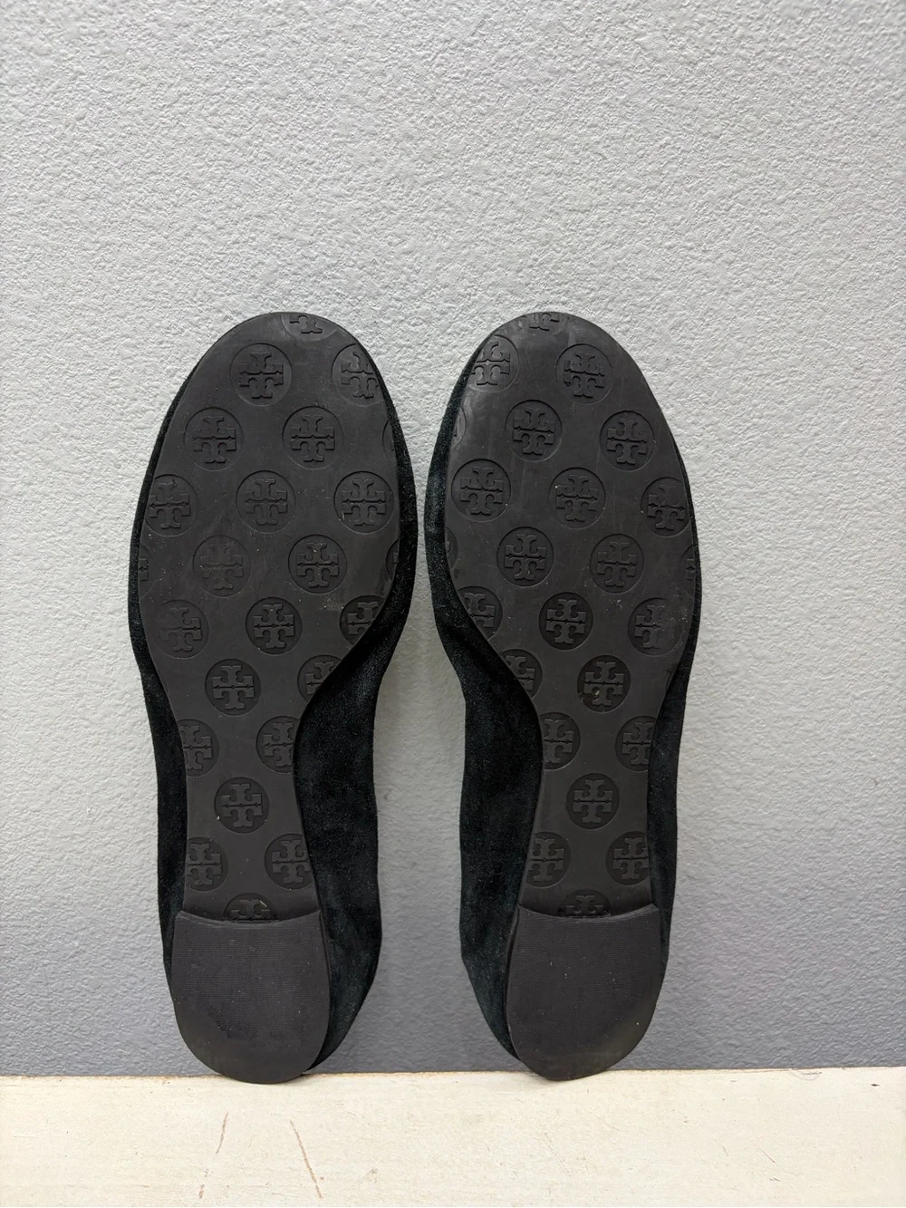 Tory Burch Black Suede Reva Flats Size 10.5